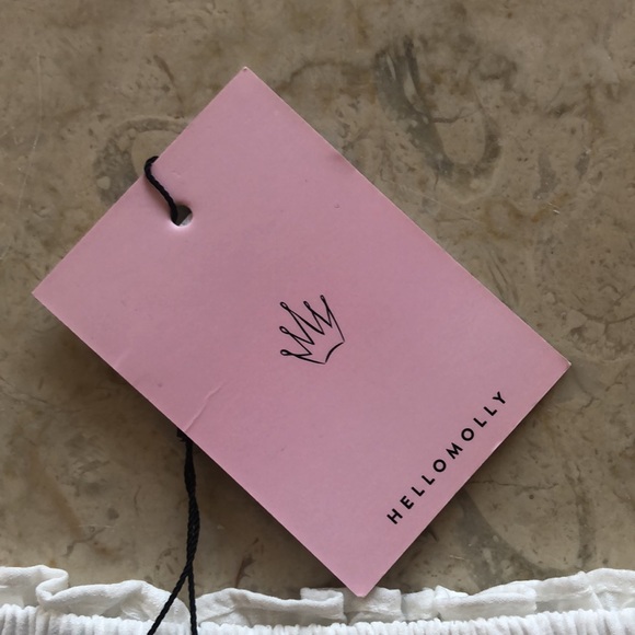 Hello Molly Feathered Angels White Ruffled Crop Top Size Small NWT - Picture 12 of 16